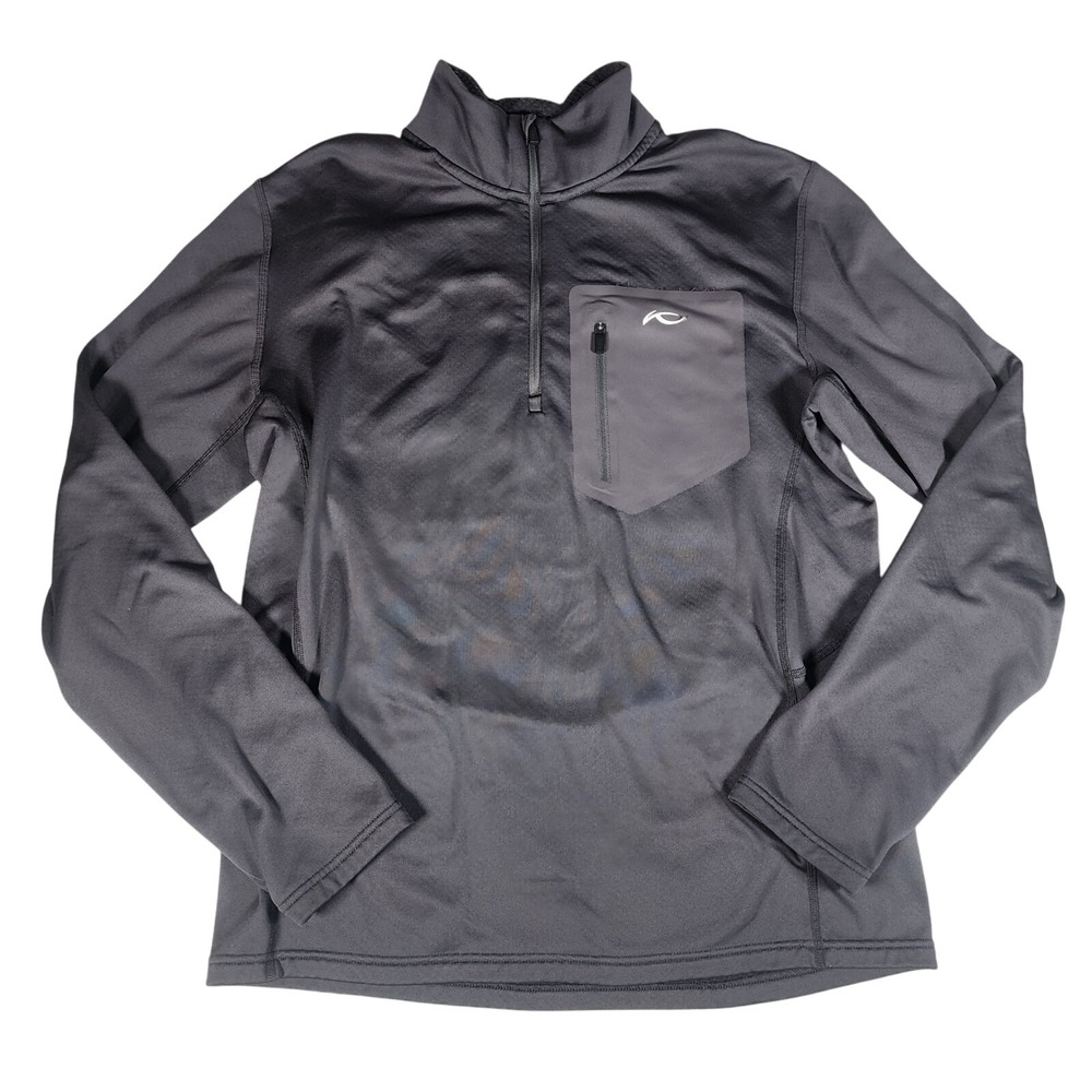 KJUS Mens Pullover 1/4 Zip‎ Jacket Gray Medium Golf Athletic Mock Neck